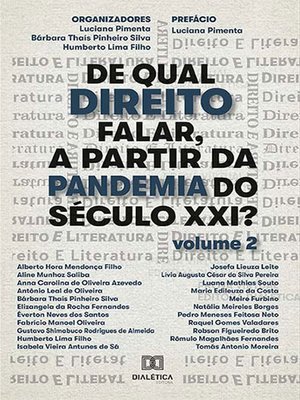 cover image of De qual Direito falar, a partir da Pandemia do Século XXI?--Volume 2